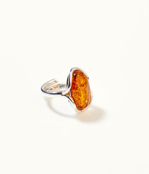 Amber Ripple Ring
