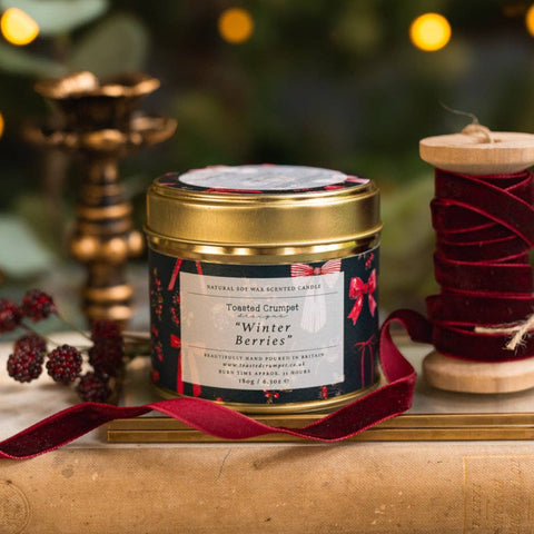 Winter Berries Candle in a Matt Gold Tin