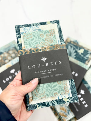 William Morris Kelmscott Garden Beeswax Wraps – 4 Pack