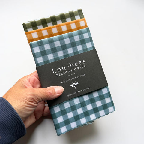 Pack of 3 Large Beeswax Wraps | Gingham Collection