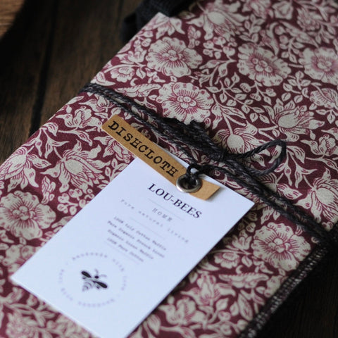 William Morris Mallow Wine Extra Strong 4ply Dishcloth