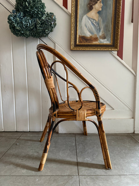 19th Century Little Tiger Bamboo Child or Display Chair