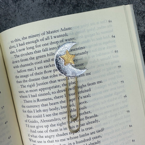 Marque-page fait main Lune d'argent