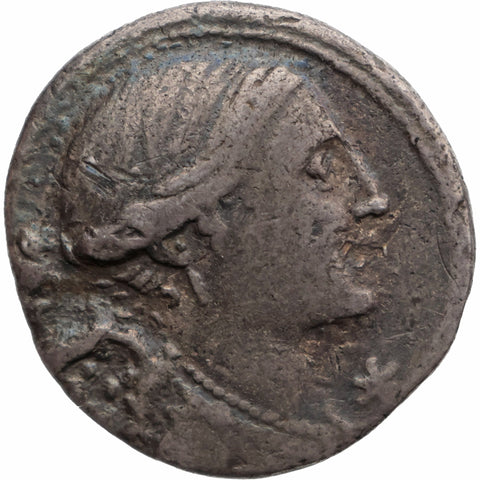 108 - 107 BC Roman Republic Denarius Lucius Valerius Flaccus Coin