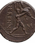 108 - 107 BC Roman Republic Denarius Marcus Herennius Coin