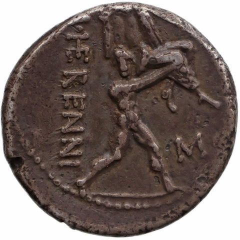 108 - 107 BC Roman Republic Denarius Marcus Herennius Coin