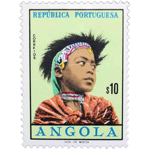 10 Angolan centavo 1961 Angola Stamp Girl
