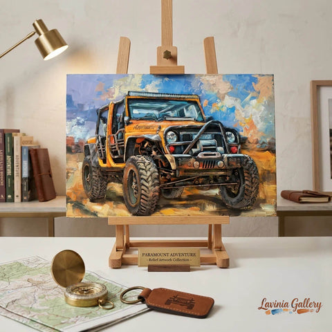 Vintage Handcrafted Paramount Adventure Off-Road 3D Metal Wall Art, Original Painting, Living Room Decor, Unique Gift
