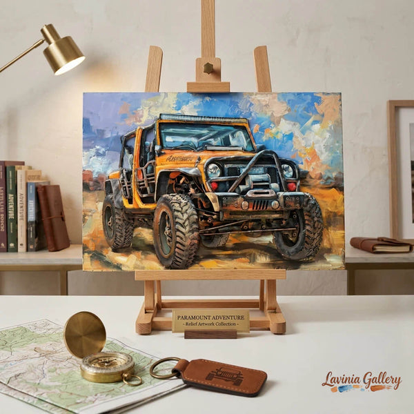 Vintage Handcrafted Paramount Adventure Off-Road 3D Metal Wall Art, Original Painting, Living Room Decor, Unique Gift