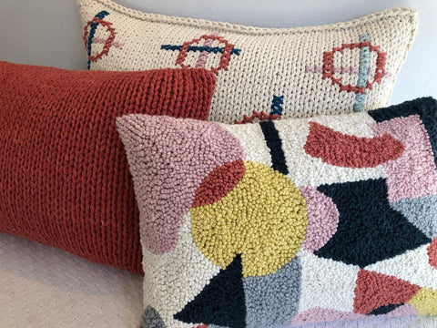 Housse de coussin à aiguilletage - Motif géométrique 3