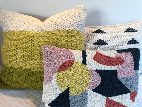 Housse de coussin à aiguilletage - Motif géométrique 3