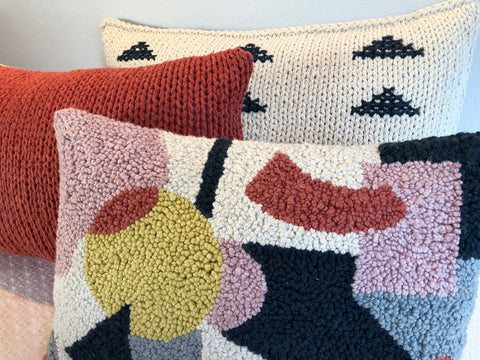 Housse de coussin à aiguilletage - Motif géométrique 3