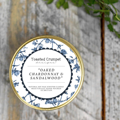 Oaked Chardonnay & Sandalwood Candle in a Matt Gold Tin