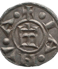 1160 - 1180 Republic of Genoa Denier Coin Silver Class B2
