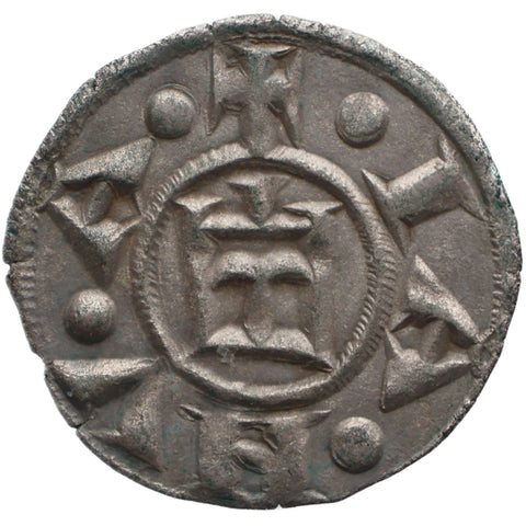 1160 - 1180 Republic of Genoa Denier Coin Silver Class B2