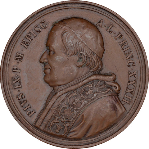 1877 Papal States Pope Pius IX Princeps Pastorum Medal