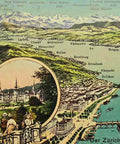 1910s Switzerland Postcard Der Zurich See aus der Vogelschau Postcard