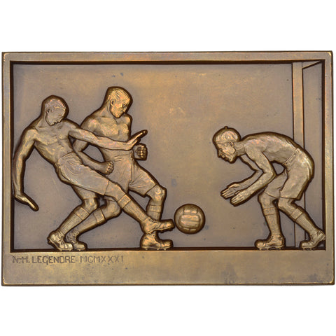 1931 Ville de Metz Bronze Football Plaque – N.-H. Legendre