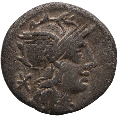 132 BC Denarius Roman Republic Coin Maenia, Publius Maenius Antias