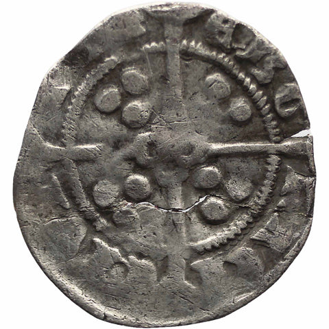 1353 England Edward III One Penny Coin Silver York Mint Long Cross