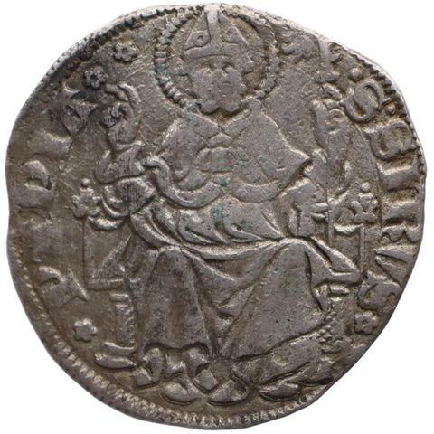 1359 - 1378 Grosso Pegione Galeazzo II Visconti Coin Italy Pavia Mint