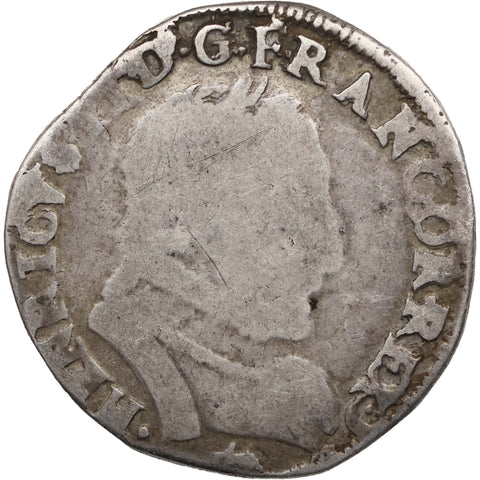 1561 L Teston Charles IX France Henri II Coin Bayonne Mint Silver