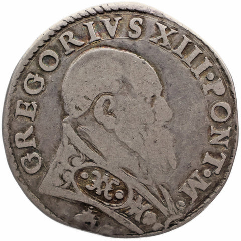 1572 - 1585 Testone Gregory XIII Coin Papal States Italy
