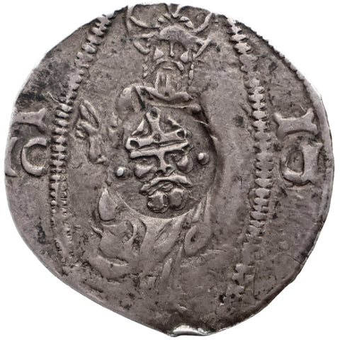 1581 - 1594 Republic of Dubrovnik (Ragusa) Countermarked Silver Dinar, "Saint" Type Coin