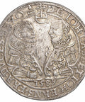 1589 1 Thaler Saxe - Coburg - Eisenach Germany Coin Johann Casimir and Johann Ernst