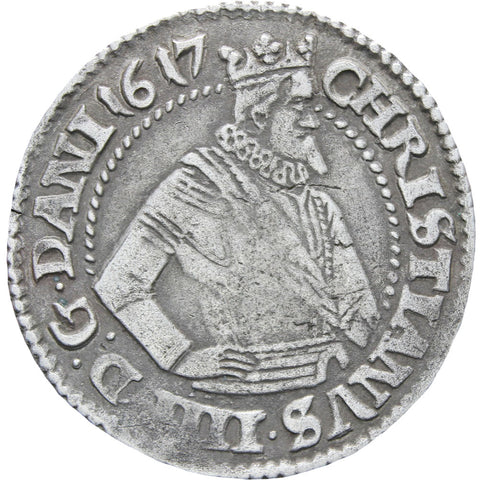 1617 One Mark Denmark Norway Coin Christian IV 