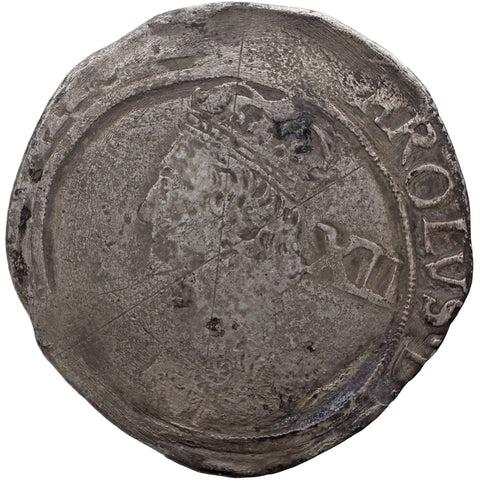 1643 - 1646 Shilling Charles I England Coin Group F, 6th bust Briot's