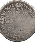 1679 Shilling Charles II Coin UK Silver 2nd milled bust