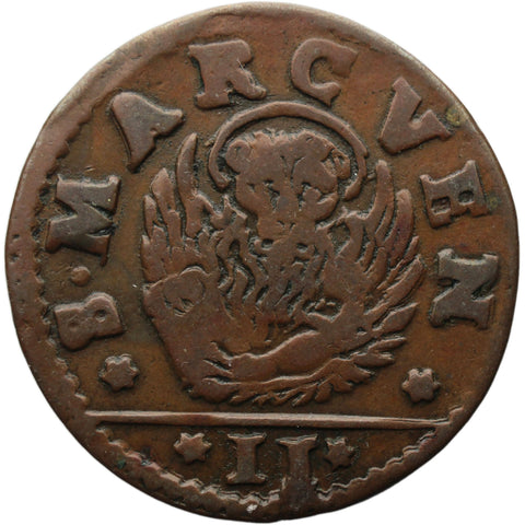 1686 - 1690 2 Soldi Republic of Venice Coin Italy Isole and Armata