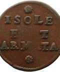 1686 - 1690 2 Soldi Republic of Venice Coin Italy Isole and Armata