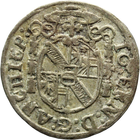 1695 1 Kreuzer Bishopric of Salzburg Johann Ernst Graf von Thun Silver Coin