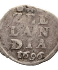 1696 2 Stuivers Dutch Republic Zeeland Netherlands Silver Coin
