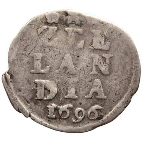 1696 2 Stuivers Dutch Republic Zeeland Netherlands Silver Coin