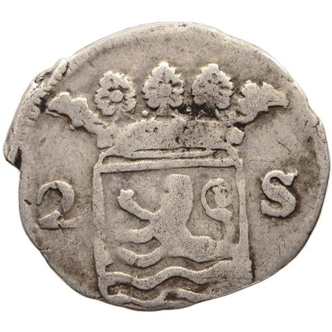 1696 2 Stuivers Dutch Republic Zeeland Netherlands Silver Coin