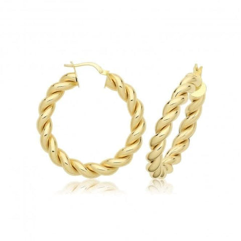 Boucles d'oreilles créoles plaquées or jaune 9 carats ER1217
