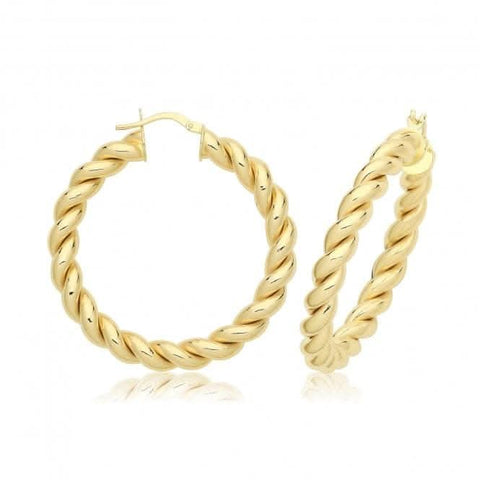 Boucles d'oreilles créoles plaquées or jaune 9 carats ER1217