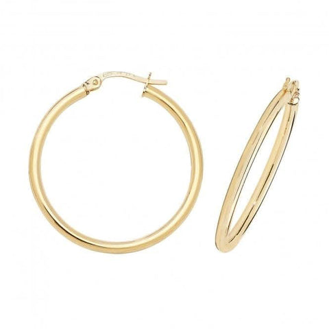 Boucles d'oreilles créoles en or jaune 9 carats de 30 mm ER500