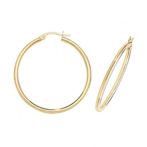 Boucles d'oreilles créoles en or jaune 9 carats de 30 mm ER500