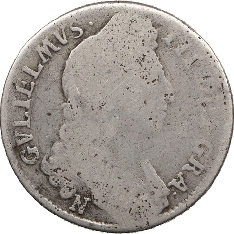 1696 N Shilling William III Coin UK Norwich Mint
