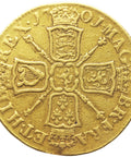 1701 Guinea William III Coin UK Gold 2nd bust Narrow Crowns