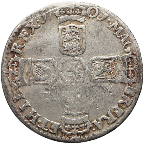 1701 Sixpence William III Coin UK Silver 3rd bust