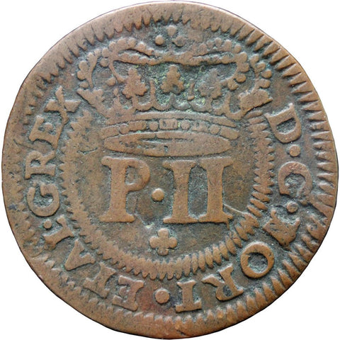 1703 3 Reis Portugal Pedro II Coin