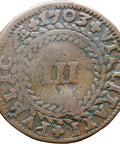 1703 3 Reis Portugal Pedro II Coin