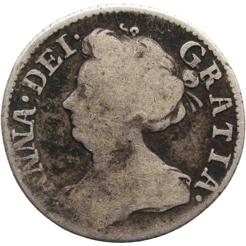 1707 Sixpence Queen Anne Silver Coin British United Kingdom