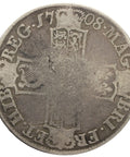1708 Half Crown Queen Anne Silver Coin British United Kingdom minted in Edinburgh, Scotland