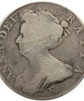 1708 Half Crown Queen Anne Silver Coin British United Kingdom minted in Edinburgh, Scotland